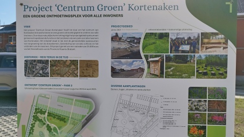 bord met uitleg over aanleg van centrumpark